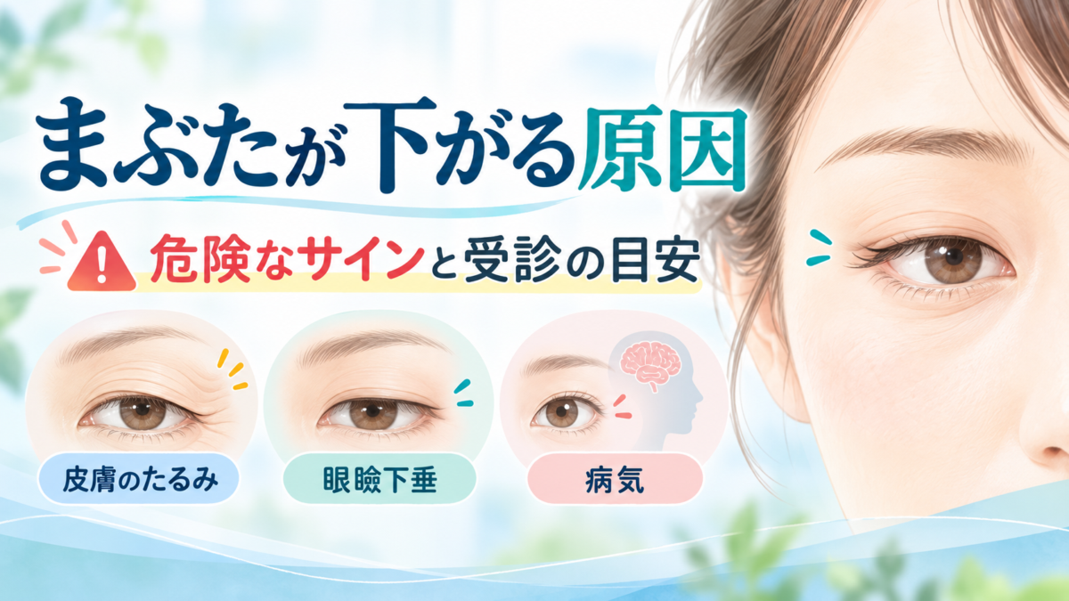 まぶたが下がる原因|危険なサインと受診の目安