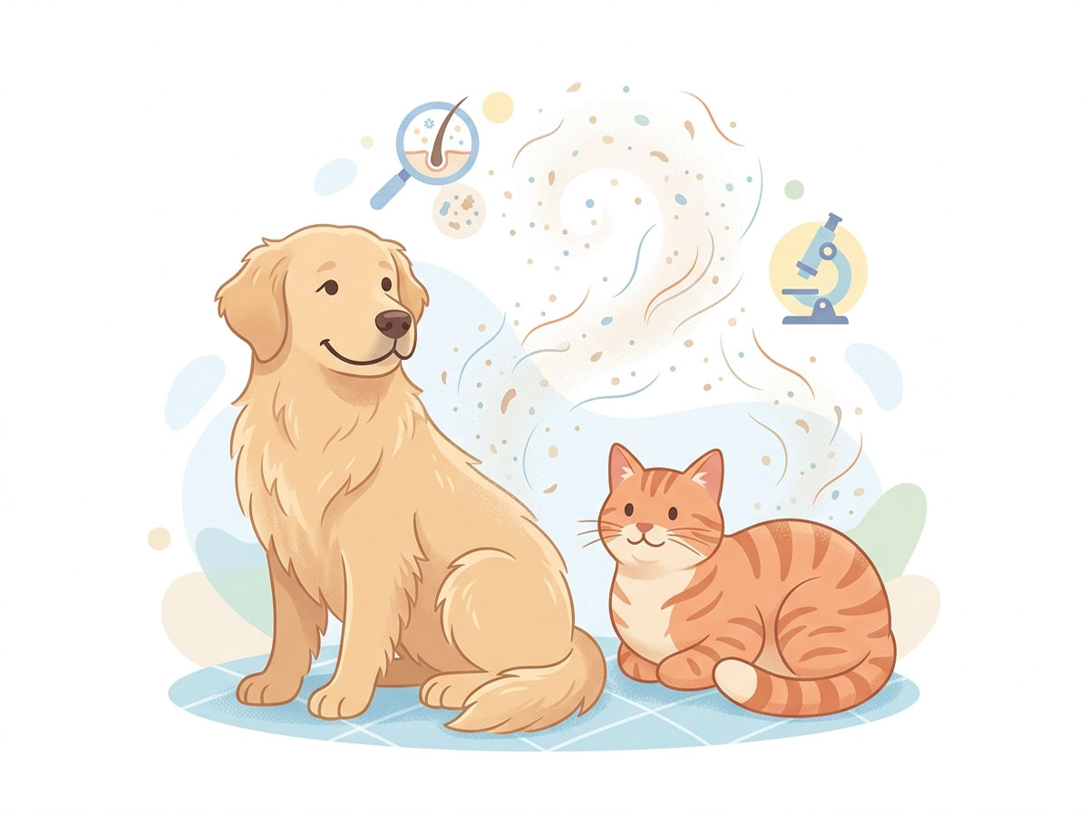 動物の毛やフケのイメージイラスト