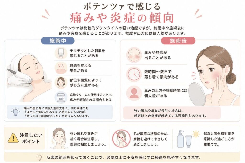ポテンツァ治療で痛みや炎症が出ることがある